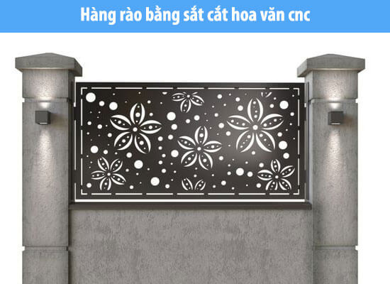 Hàng rào CNC với họa tiết hoa văn tinh tế và phức tạp