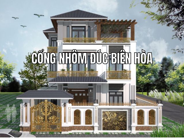 Cổng nhôm đúc tại Biên Hòa, giá tại xưởng sản xuất không qua trung gian 2 cổng nhôm đúc biên hòa