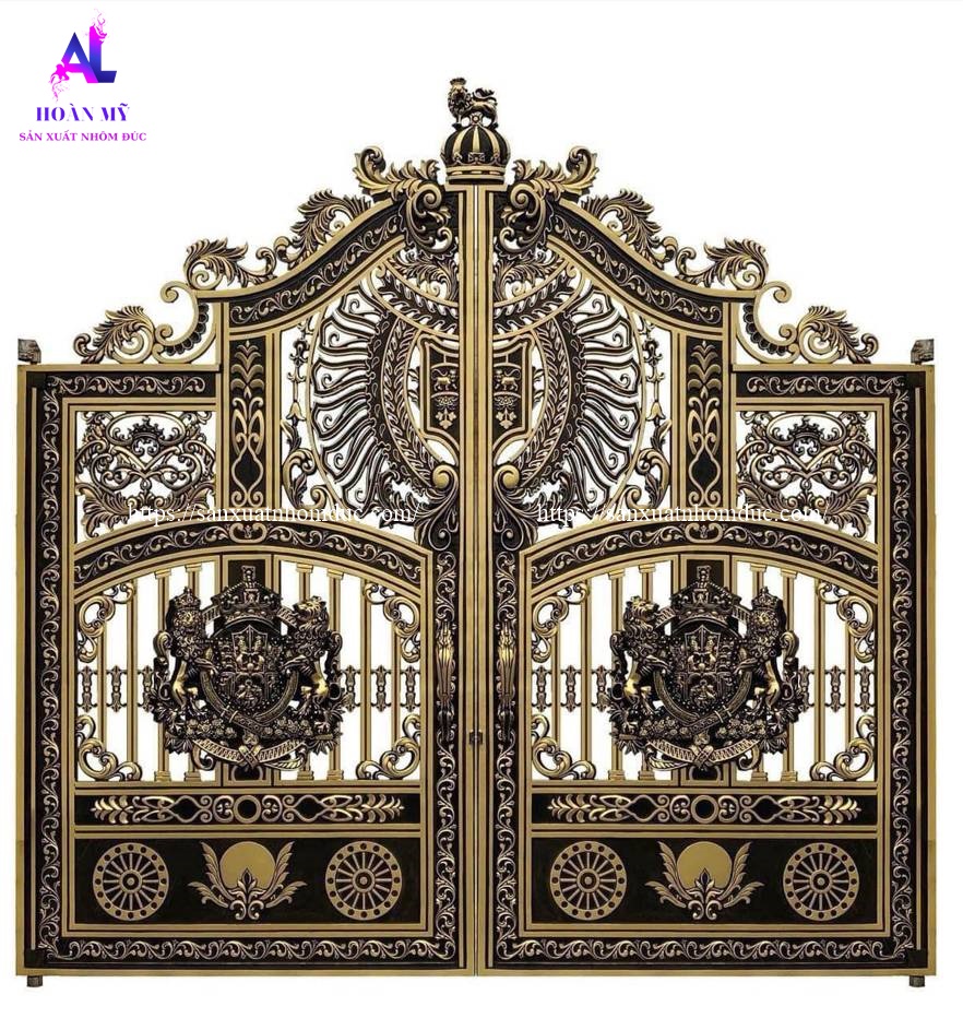 Giá cổng nhôm đúc mạ đồng 14 Cổng nhôm đúc buckingham