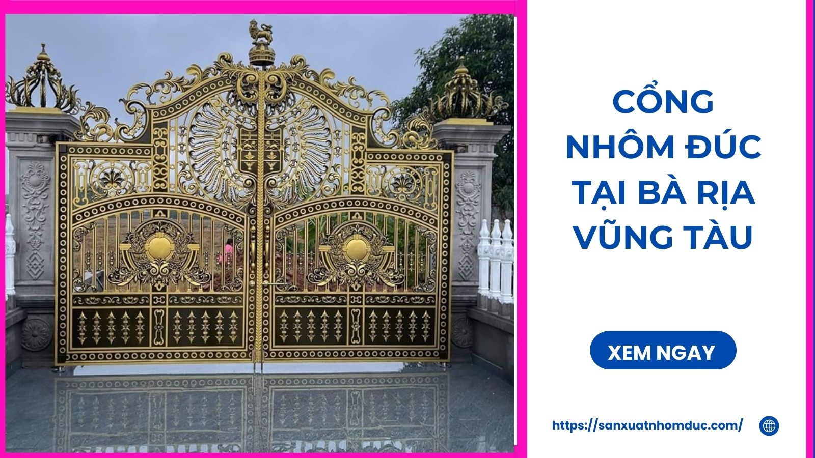 Cổng nhôm đúc tại Bà Rịa Vũng Tàu, giá tại xưởng sản xuất 2 Cổng nhôm đúc tại Bà Rịa Vũng Tàu